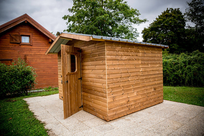 Casetta Box da Giardino 3,16x2,4 m Senza Pavimento in Legno Picea Massello 19mm Tetto in Acciaio Therma