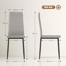 Set di 6 Sedie da Pranzo Moderne 41x50x97 cm con Schienale Alto in Finta Pelle e Acciaio Grigio      