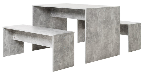 Rechteckiges Tischset + 2 Bänke aus Fumer Bavera Cement Spanplatte prezzo