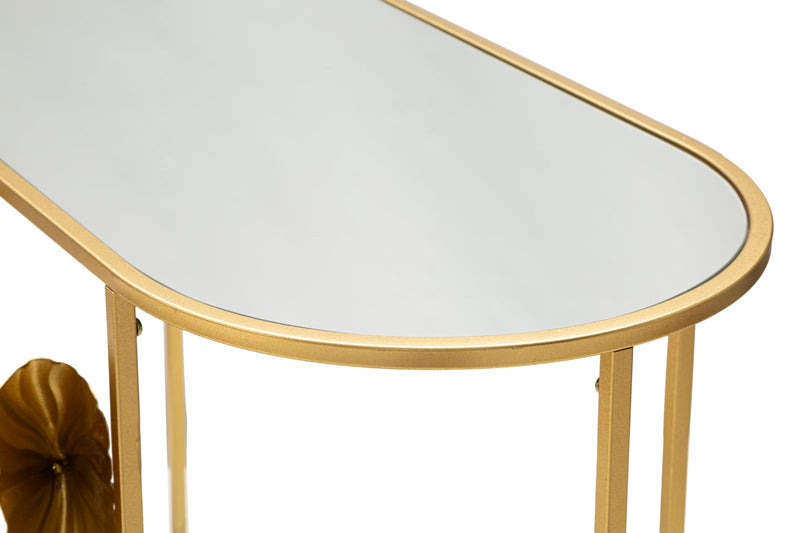 Console Fissa Flow 120x80x40 cm in Ferro e MDF Oro