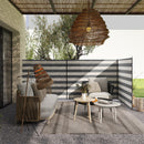 Paravento da Spiaggia Pieghevole Frangivista 540x150 cm in Poliestere con Barre in Acciaio Grigio   