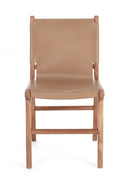 Set 2 Sedie 46x59x85 cm Caroline in Pelle Tortora