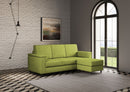 Divano 3 Posti con Pouf 208x155x85 cm Marrak in Tessuto Verde