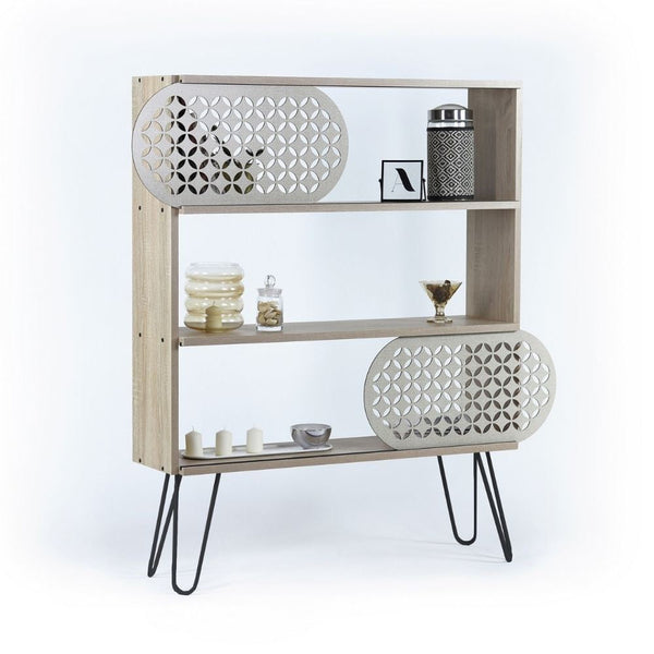 acquista Libreria 3 ripiani Ilia rovere nero 94x25x117 cm