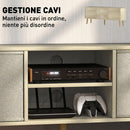 Mobile TV Fino a 50" 110x29x46,5 cm con 2 Cassetti Removibili e 2 Ripiani Aperti in MDF e Tessuto non Tessuto Color Legno Beige      
