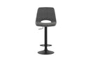 Set 2 Sgabelli Alex 45x52x88,5/103,5 cm con Alzata a GAS in Tessuto Easy-Clean Grigio      