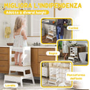 Torre Montessoriana Scala con Ringhiera e Lavagna 55x52,5x87,5 cm Bianco e color Legno  