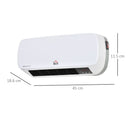 Stufa Elettrica da Parete 45x18,6x11,5 cm con Telecomando Bianco
