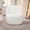 Poltrona per Salotto con Schienale Ergonomico 73x82x71 cm in Tessuto Sherpa Bianco Crema   