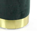 Pouf Poggiapiedi 31x31x38 cm in Metallo MDF e Tessuto Velluto Verde Scuro