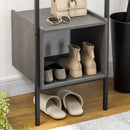 Appendiabiti a Muro con Specchio e Scarpiera  44x40x176 cm  in Acciaio e Legno Nero