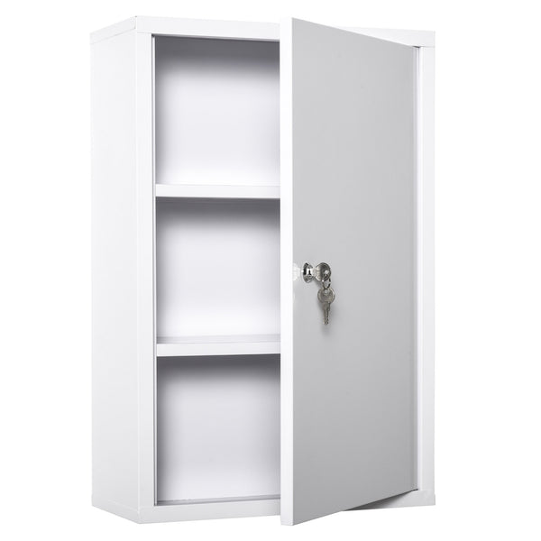 Armadietto Medicinali da Parete 40x18x60 cm 2 Chiavi in Acciaio Bianco sconto