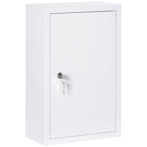 online Armadietto Medicinali da Parete 30x14x46 cm 2 Chiavi in Acciaio Bianco