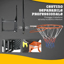 Canestro Basket per Bambini e Adulti 110x90x70 cm  in Acciaio e PE Nero e Giallo
