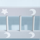 Cassapanca Portagiochi 60x30x50 cm con Leva a Gas in MDF e Legno di Pino Bianco e Grigio