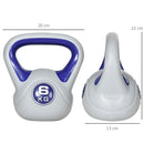 Kettlebell per Allenamento 6 Kg Base Piatta in PU e Sabbia Viola