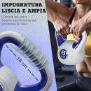 Kettlebell per Allenamento 6 Kg Base Piatta in PU e Sabbia Viola
