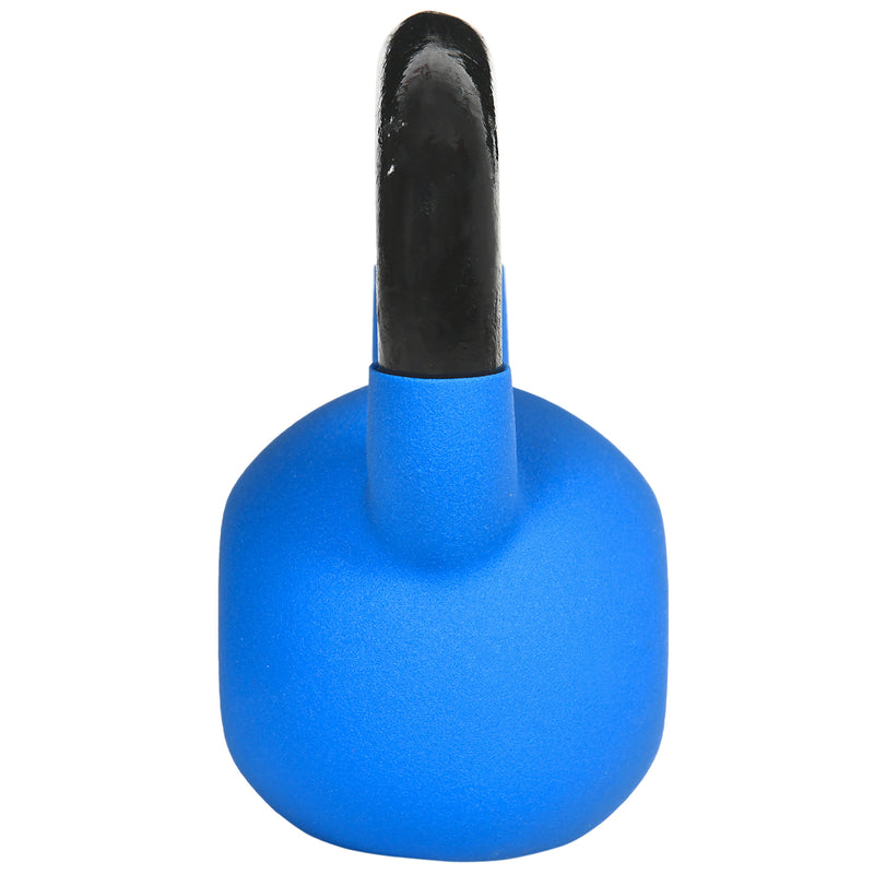 Kettlebell per Allenamento 8 Kg Base Piatta in Metallo e Neoprene Blu