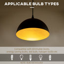 Set 2 Lampade a Sospensione Ø30x126 cm Altezza Regolabile in Metallo Nero