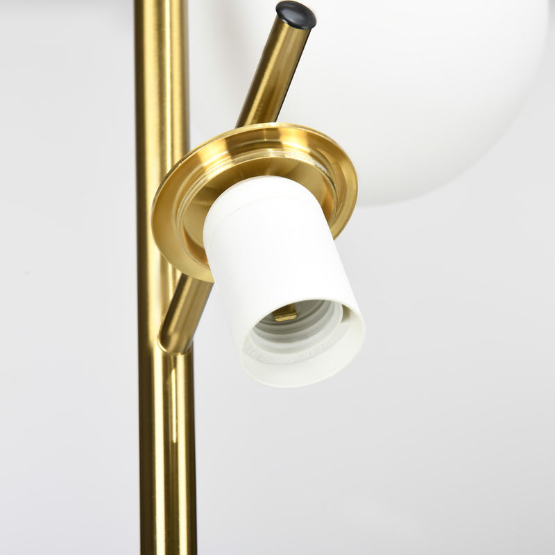 Lampada da Terra Moderna Ø27x159 cm con 3 Punti Luce in Acciaio e Vetro Oro