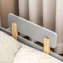 Struttura Letto Singolo per Bambini 143x76x49 cm con Motivi a Stelle e Luna in Pannelli di MDF e Truciolato Grigio