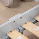 Struttura Letto Singolo per Bambini 143x76x49 cm con Motivi a Stelle e Luna in Pannelli di MDF e Truciolato Grigio