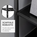 Libreria a 7 Livelli 83x34x180 cm  in Truciolato e Acciaio Nero