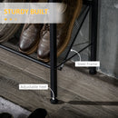 Scarpiera da Ingresso 9 Paia di Scarpe 70x26x89 cm 3 Ripiani e Piano d'Appoggio in Acciaio e Truciolato Nero