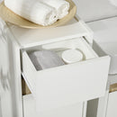 Mobiletto Bagno 30x33x88 cm con Cassetto e Armadietto in Legno  Bianco