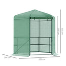 Serra da Giardino 3 Ripiani 225x194x215 cm in Acciaio e Polietilene Verde