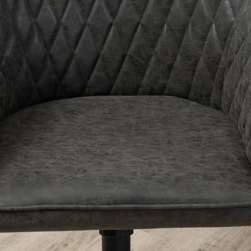 Sedia Operativa da Ufficio Reclinabile 59x60x90-100 cm Altezza Regolabile in Similpelle Grigia