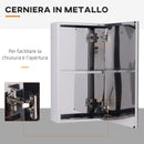 Specchiera Bagno 55x14x30 cm 1 Anta 2 Ripiani in Acciaio 