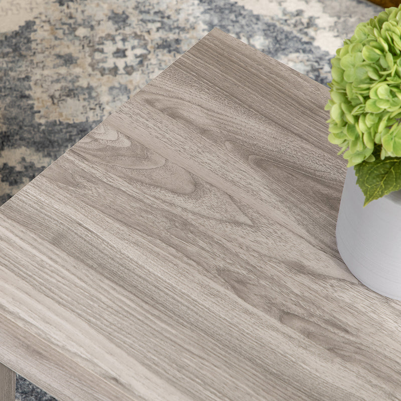 Tavolino da Caffè  100x55x45 cm con Piano Rettangolare e 4 Gambe in Truciolato Grigio