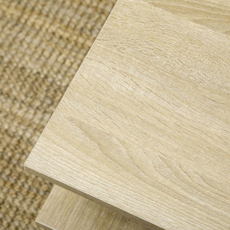 Tavolino da Caffè a 2 Livelli 70x70x36,5 cm con Ripiani Aperti in Truciolato color Legno