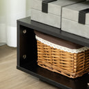 Tavolino da Caffè Asimmetrico 60x60x45 cm con Ripiani e Piedini Regolabili in Legno Nero