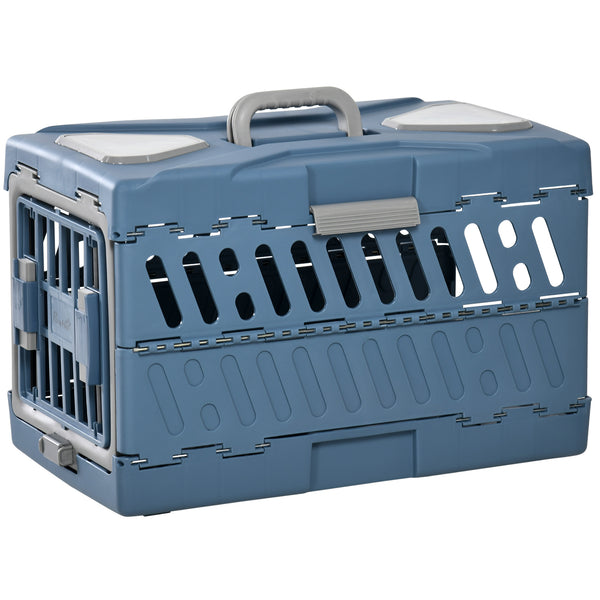 online Trasportino per Cani e Gatti Pieghevole 56x31x37 cm Convertibile in Cuccia in PP e PVC Blu