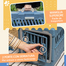 Trasportino per Cani e Gatti Pieghevole 56x31x37 cm Convertibile in Cuccia in PP e PVC Blu
