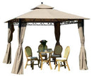 Gazebo da Giardino in Acciaio 3x3m Teli in Poliestere Bauer Beige