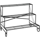 Portapiante 3 Ripiani 95x 63x 72 cm in Ferro Battuto Nero