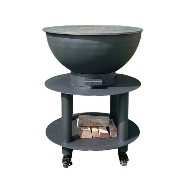 acquista Barbecue a Legna e a Carbone Ø75xH86 cm in Acciaio Corten con Accessori Stromboli Antracite