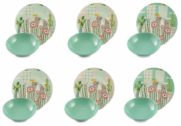 18-teiliges Tafelservice aus Porzellan und Steinzeug Villa d'Este Home Tivoli Nouveau Cactus Multicolor acquista