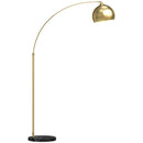 Lampada da Terra Moderna ad Arco 100-115x35x170-180A cm con Asta Regolabile e Interruttore a Pedale Attacco E27 Oro      