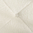 Pouf Contenitore Imbottito Tessuto Teddy 39x39x39 cm Crema  