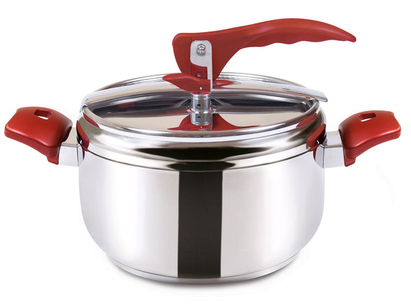 prezzo Schnellkochtopf 5 Liter aus Antihaft-Stahl Induktionskollektion Stahl/Rot