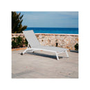 Lettino Prendisole da Giardino 194x63xH31 cm con ruote Oasi bianco