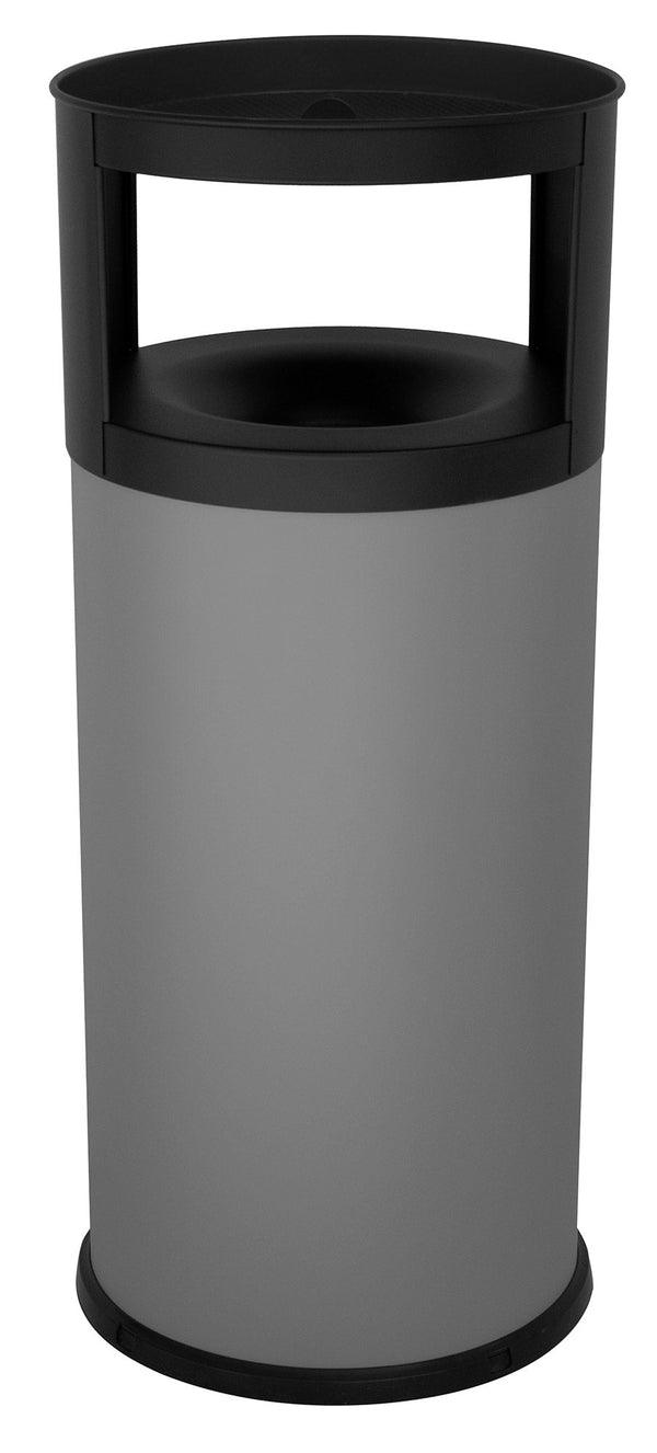 Pattumiera Gettacarte Ø38xh90 cm Autoestinguente Posacenere in Acciaio Verniciato Grigio prezzo