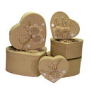 Set 6 Scatole cartone e juta naturale cuore 