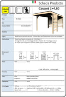 Box Auto Garage da Esterno 3,02x4,38m Senza Pavimento in Legno Abete Carport 
