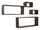 Set 3 Mensole Cubo da Parete Quadrato e Rettangolare in Fibra di Legno Merlino Wengè