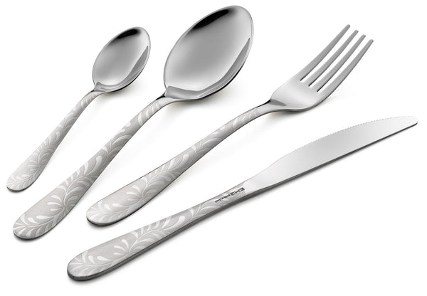 sconto Service-Set Besteck 24-teilig in Stahl Eme Mediterranes Zeichen